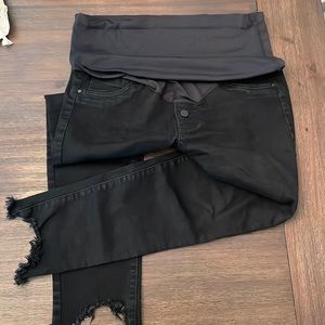 Pink Blush Black Maternity Jeans